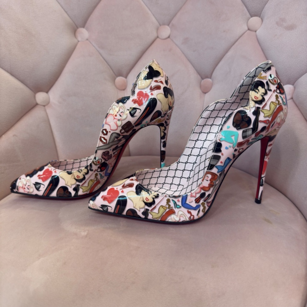 Christian Louboutin Red Bottoms Bored Heel Limited Edition Hot Chick Patent 36